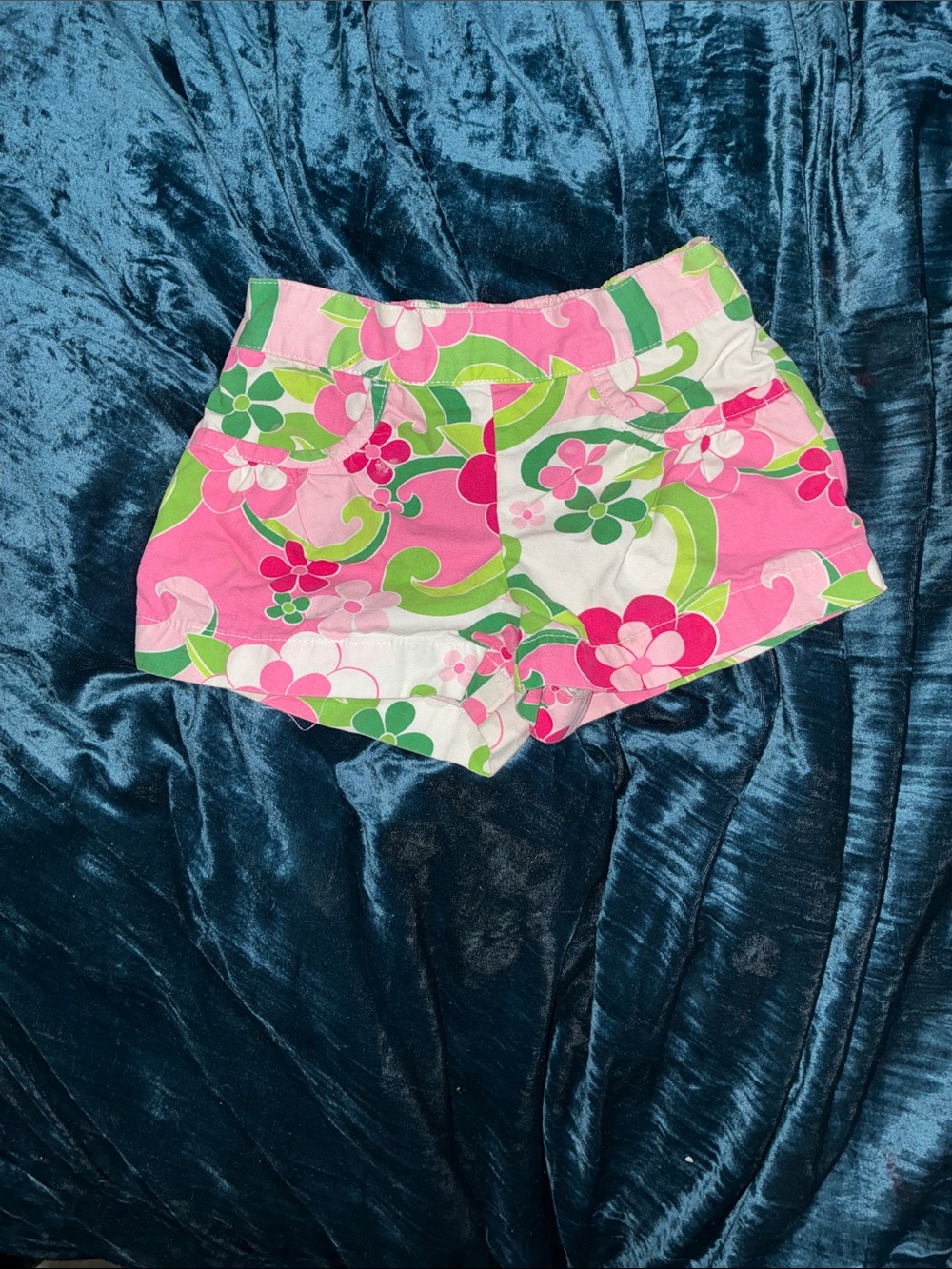 Gymboree Pink & Green Floral High-Waist Shorts